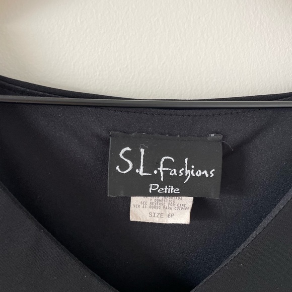 Vintage S.L. Fashions Black Dress - Picture 3 of 4